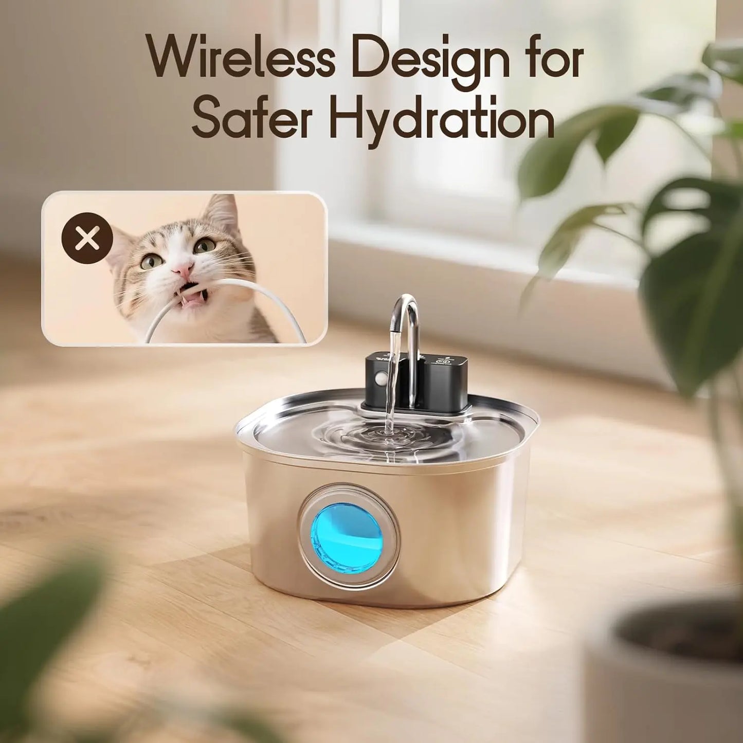 Smart Sensor Cat &amp; Dog Water Fountain – 3L Auto-Refill