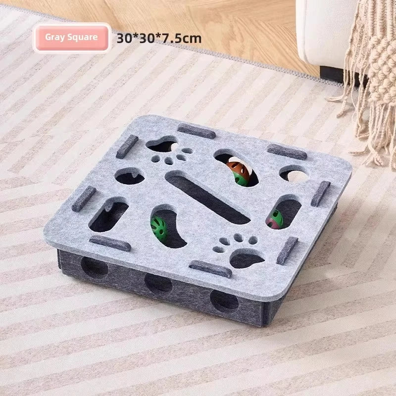 Felt Puzzle Box Cat Toy – Interactive Exercise Ball Game