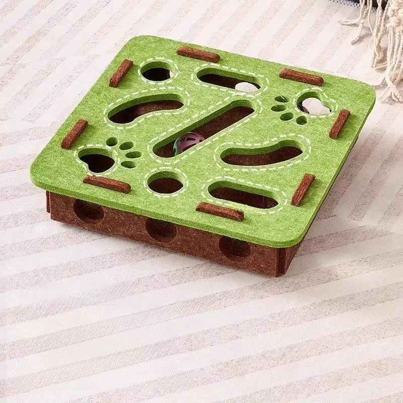 Felt Puzzle Box Cat Toy – Interactive Exercise Ball Game