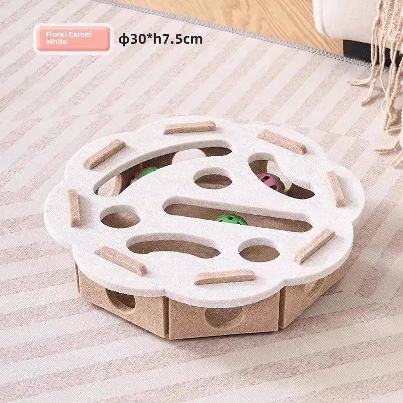 Felt Puzzle Box Cat Toy – Interactive Exercise Ball Game