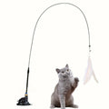 Interactive Cat Wand Toy – Feather &amp; Bell with Suction Base