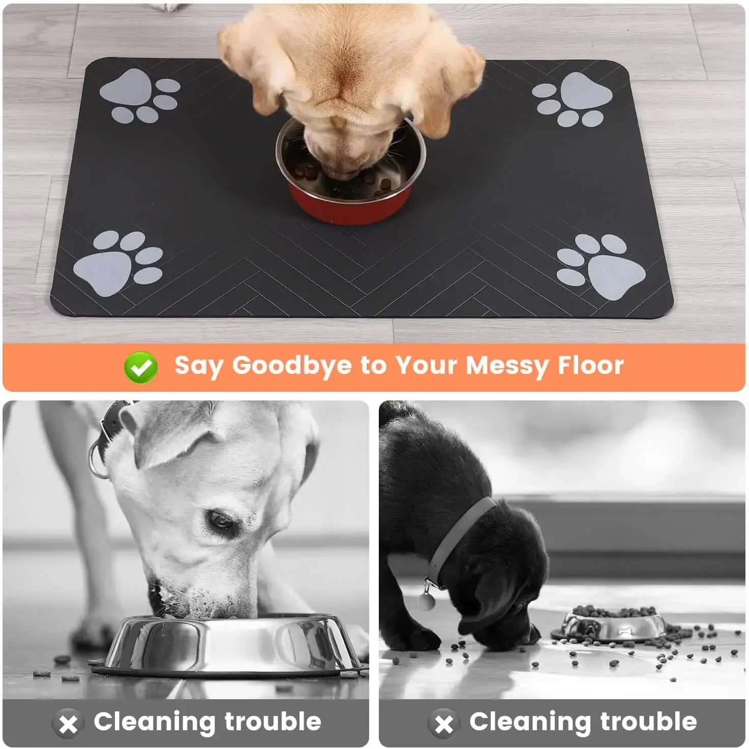 Absorbent Pet Feeding Mat – Waterproof Backing