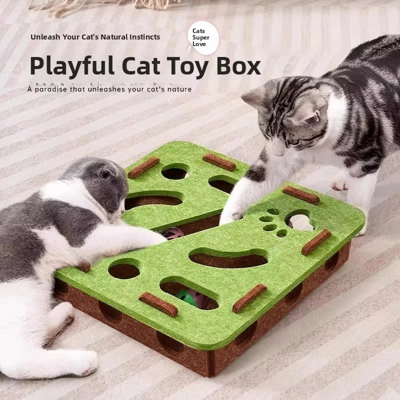 Felt Puzzle Box Cat Toy – Interactive Exercise Ball Game
