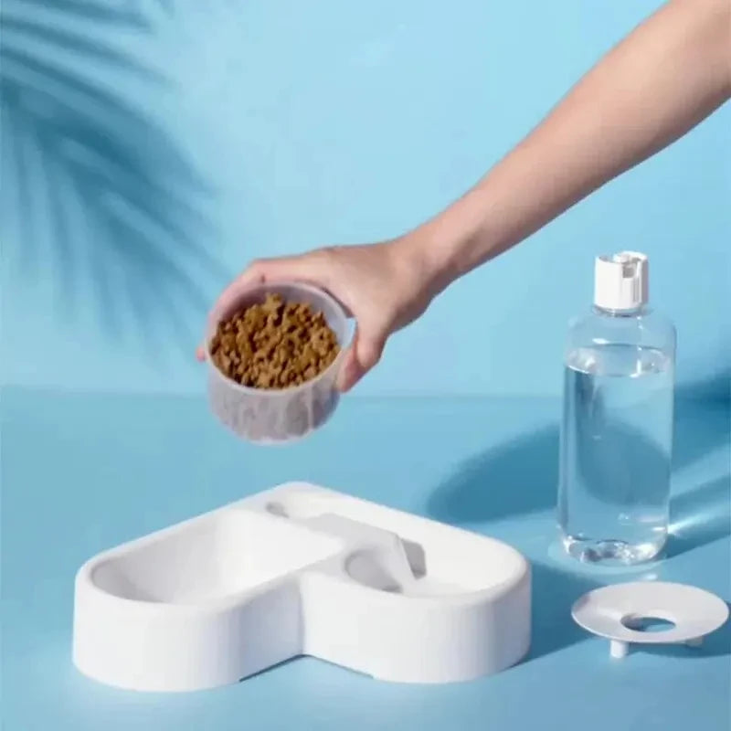 No-Spill Pet Bowl – Dual Feed &amp; Water Dish