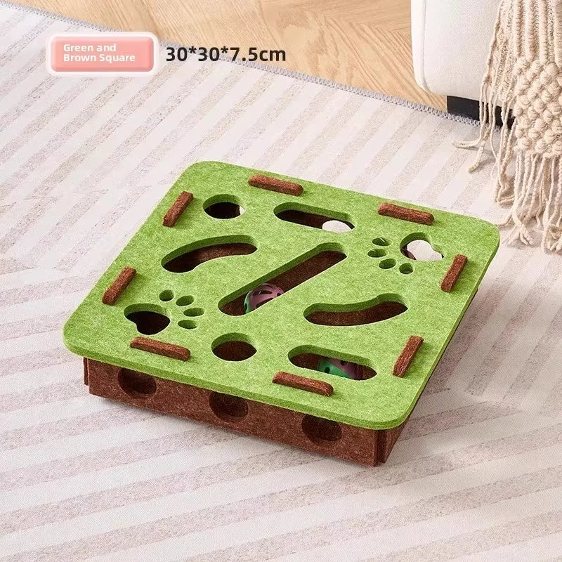 Felt Puzzle Box Cat Toy – Interactive Exercise Ball Game