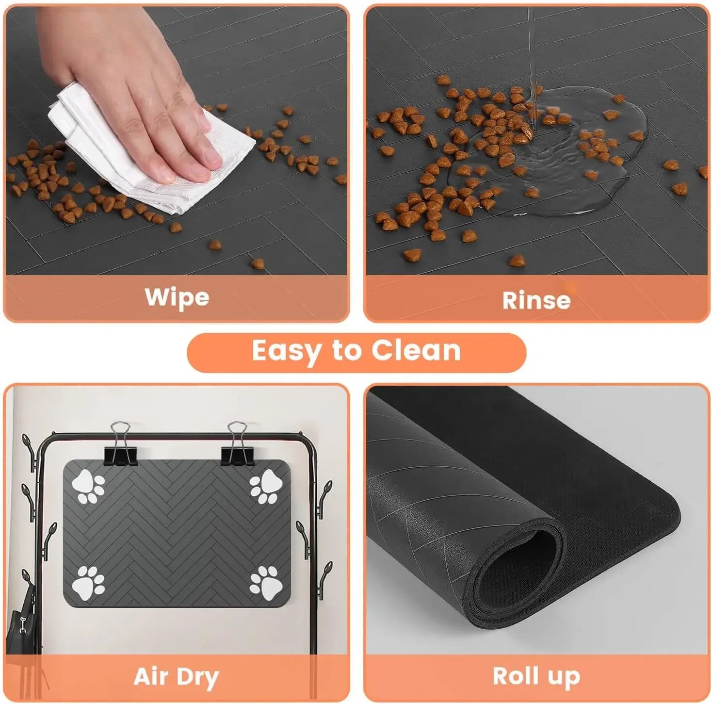 Absorbent Pet Feeding Mat – Waterproof Backing