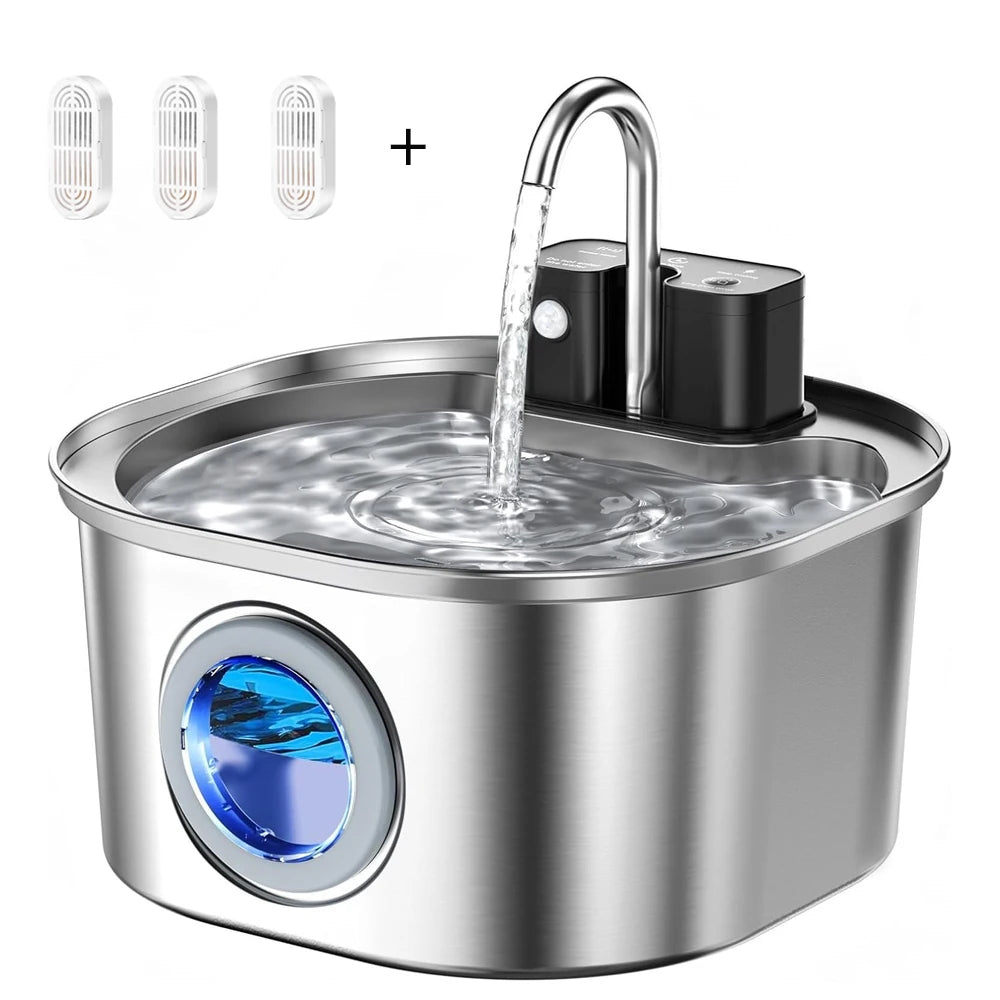 Smart Sensor Cat &amp; Dog Water Fountain – 3L Auto-Refill