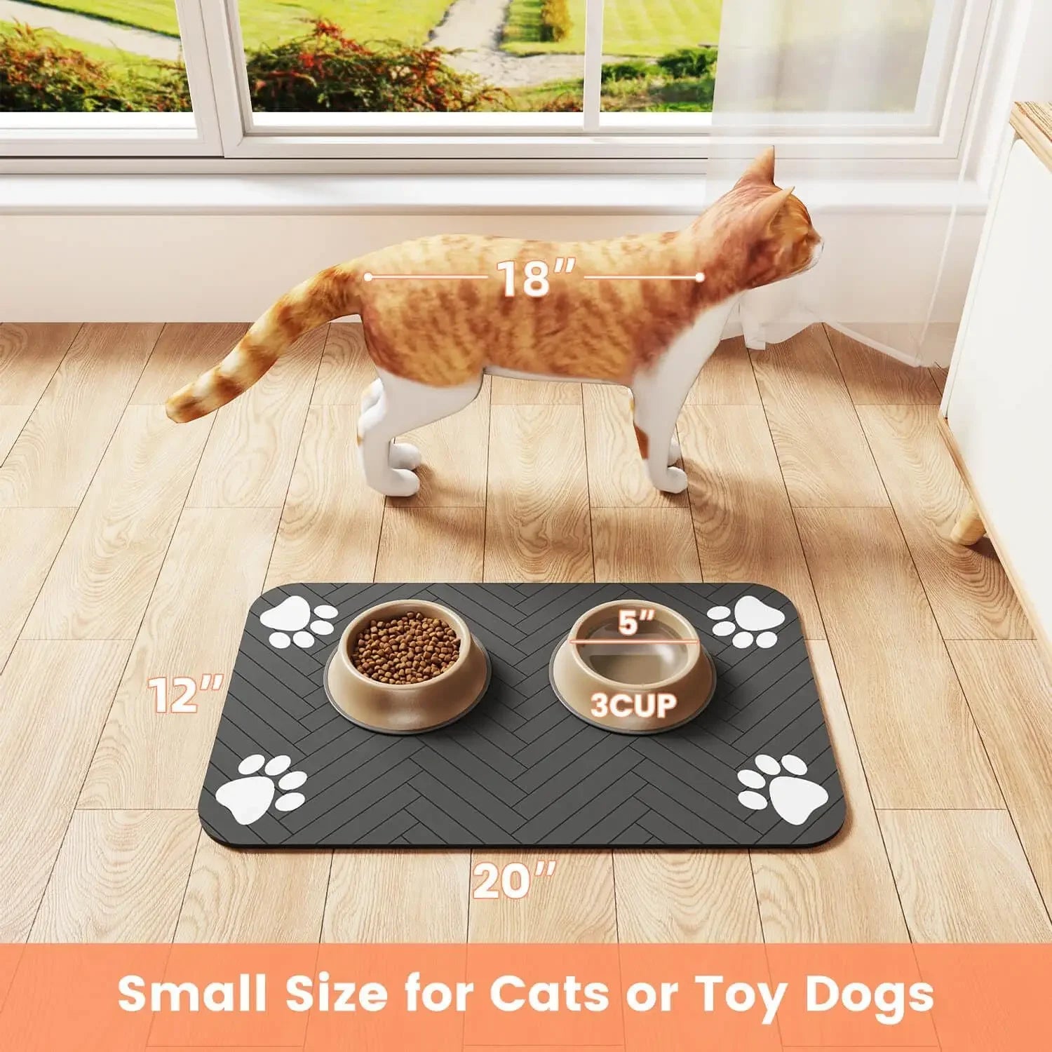 Absorbent Pet Feeding Mat – Waterproof Backing