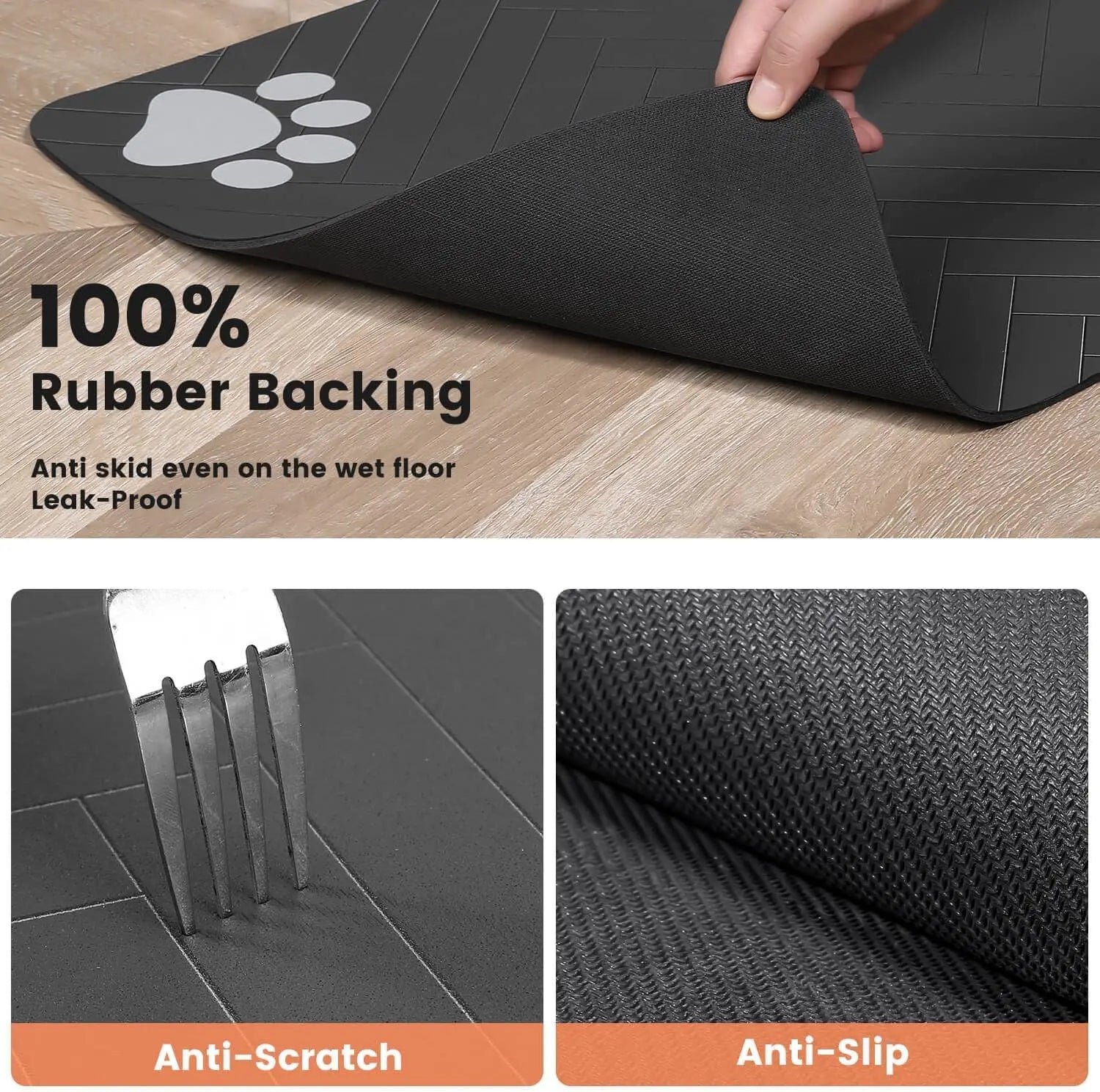 Absorbent Pet Feeding Mat – Waterproof Backing