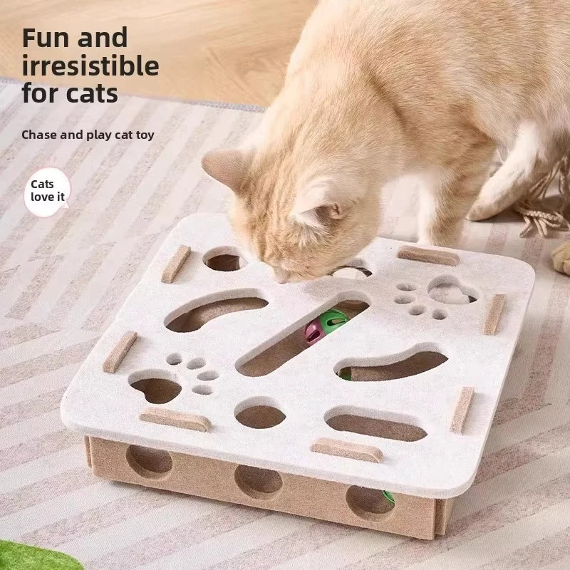 Felt Puzzle Box Cat Toy – Interactive Exercise Ball Game